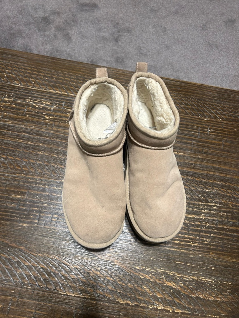 UGG Women's Tan Suede Shearling-Lined Ankle Boots